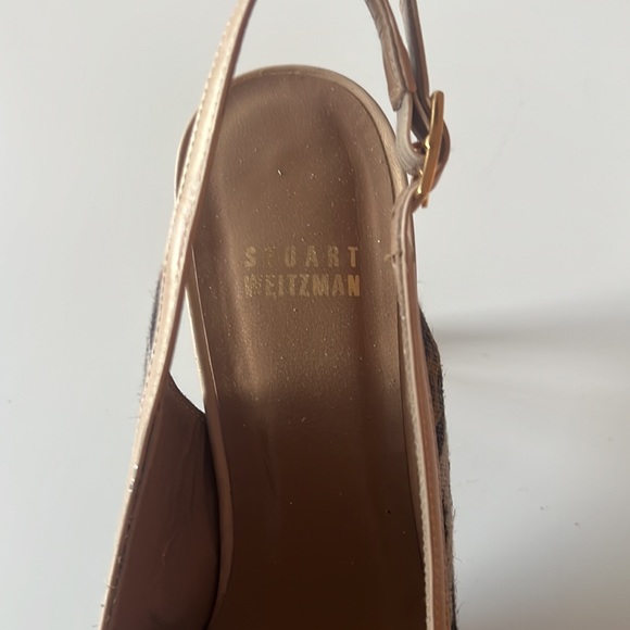 STUART WEITZMAN Leather Cheetah Fabric Sling-back Heels - Picture 8 of 8